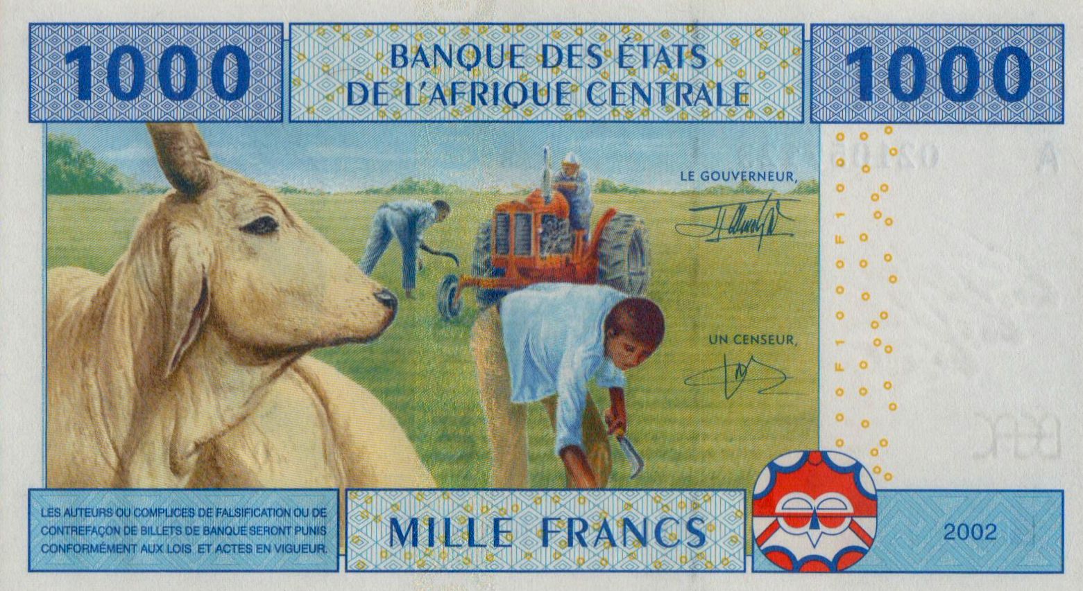 Gabon (C.A.S) 1000 2002 UNC P-407A/a